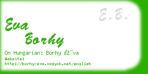 eva borhy business card